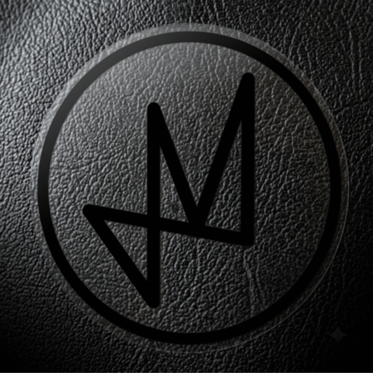 Tatum Marshall Logo Sticker in Black | Minimal Geometric Logo Sticker Round