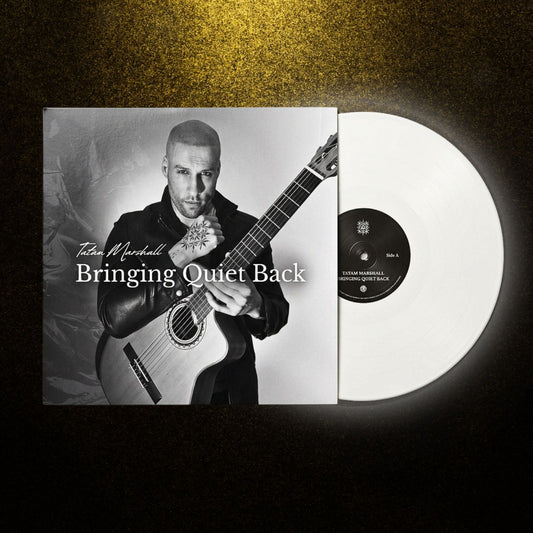 A vinyl promo by artist Tatum Marshall for his album Bringing Quiet Back